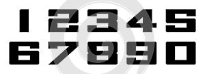 Numbers from zero to nine. Original font