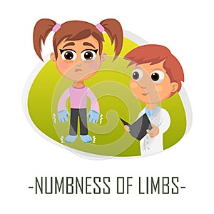 Numbness of limbs medical concept. Vector illustration.