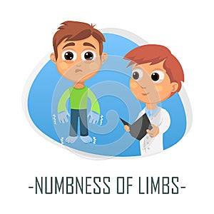 Numbness of limbs medical concept. Vector illustration. photo