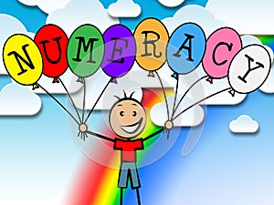 Numeracy Balloons Represents Numeric Count And Numeral photo