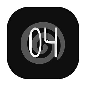 Numeral 04 logo with isolated black square frame