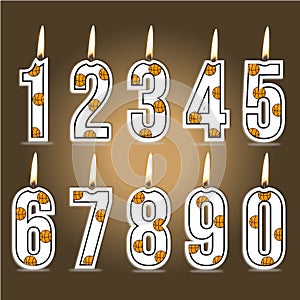 Numeral basketball birthday candles