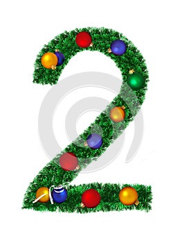 Numeral from christmas decoration - 2