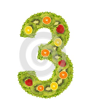 Numeral from fruit - 3