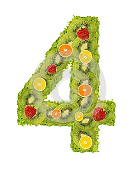 Numeral from fruit - 4