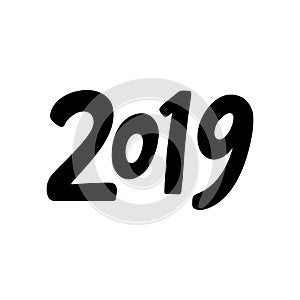 2019 numeral hand lettering. Happy New Year. Merry Christmas. Graduation. Vector Illustration