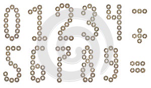 Set numerals and symbols