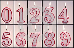 Numeric Birthday Candles Lit