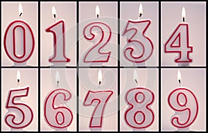 Numeric Birthday Candles Lit photo