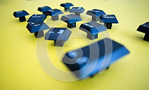 Numeric Keyboard keys placed in a paper in round shape design