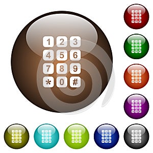 Numeric keypad color glass buttons
