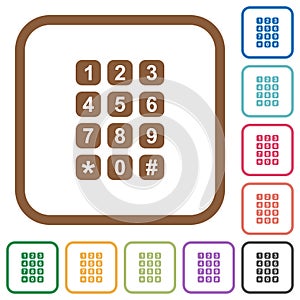 Numeric keypad simple icons