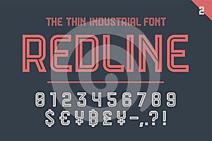 Numeric and symbol font Red Line