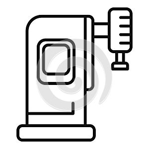 Numerical pressing label icon outline vector. Beam design center