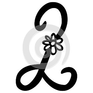 Numerical symbol - Stylish letter 2.Abstract Font symbol of letter.letters on white background.