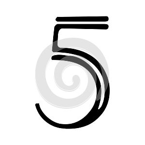 Numerical symbol - Stylish letter 5.Abstract Font symbol of letter.letters on white background.