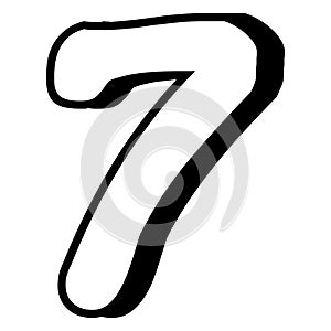 Numerical symbol - Stylish letter 7.Abstract Font symbol of letter.letters on white background.