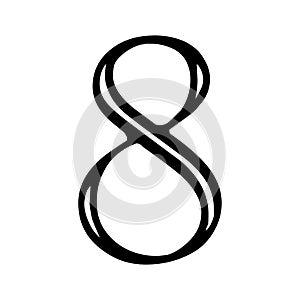 Numerical symbol - Stylish letter 8.Abstract Font symbol of letter.letters on white background.