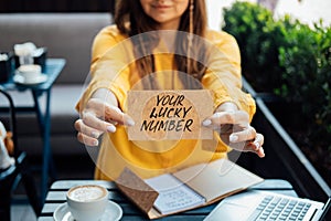 Numerology Calculate Life Path and Destiny Numbers. Female numerologist hand with text What Your Number