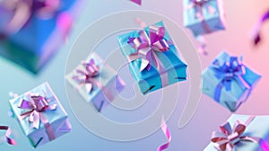 The floating gift boxes.AI generated image