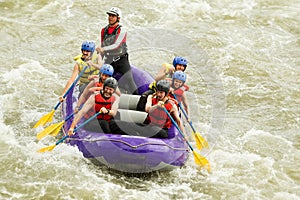 Numerous Family On Whitewater Rafting Trip