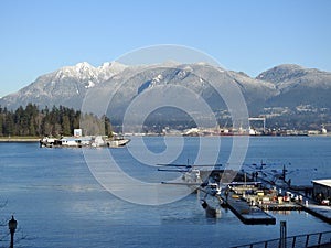 Numerous floatplanes floating on a serene body of water