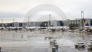 Crowds at Frankfurt Airport photo