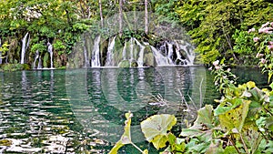 1_Numerous waterfalls create a fairy-tale world in PlitvicÃÂµ lakes in Croatia. photo
