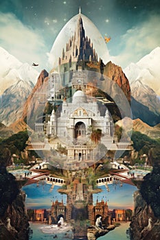 numerous world monuments in a collage
