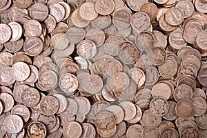 Numismatic background of circulated old silver dimes