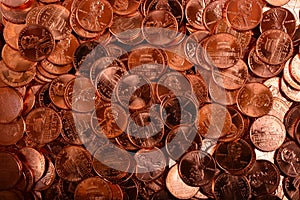 Numismatic background of uncirculated Lincoln Cents photo