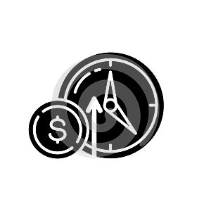 Numismatic value black glyph icon