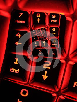 Numpad on illuminated keyboard