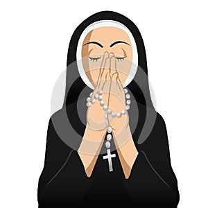 Nun Catholic praying