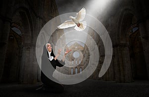 Nun, Church, Peace, Hope, Love, Religion, Christianity