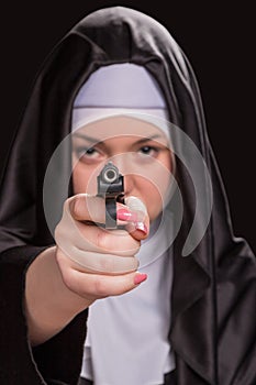 Nun with a gun shooting
