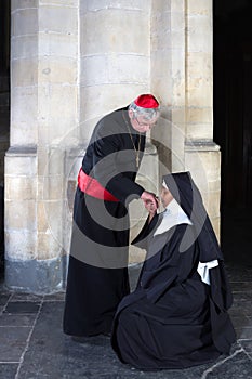 Nun kissing ring cardinal