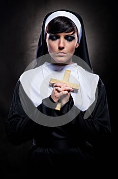Nun praying