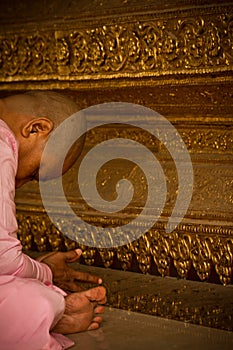 Nun of Shwedagon Pagoda, Yangon, Mynamar
