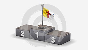 Nunavut 3D waving flag illustration on winner podium.