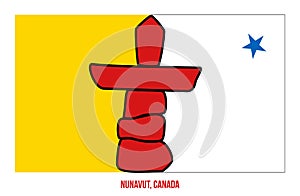 Nunavut Flag Vector Illustration on White Background. Territory Flag of Canada