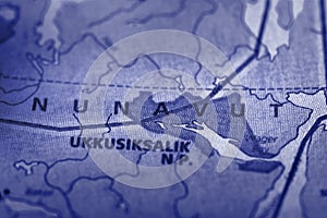 Nunavut on map photo