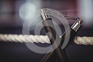 Nunchaku on a boxing ring