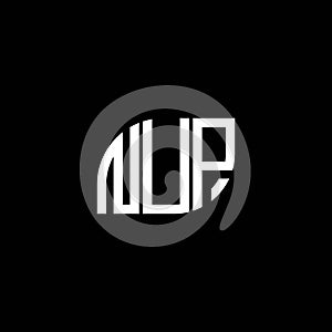 NUP letter logo design on BLACK background. NUP creative initials letter logo concept. NUP letter design.NUP letter logo design on