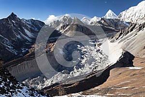 Nuptse glacier from chhukhung Ri view point photo