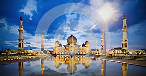 An-Nur Mosque, The Great Mosque in Pekanbaru, Riau, Indonesia. photo