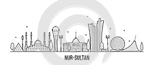 Nur-Sultan Astana skyline Kazakhstan city a vector