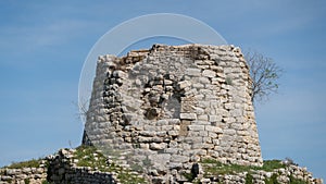 Nuraghe of Is Paras in Isili in central Sardinia with its characteristic white stone