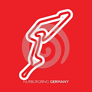 Nurburgring circuit, Germany. Motorsport race track vector map