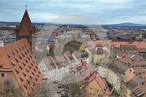 Nuremberg autumn cityscape from the castle